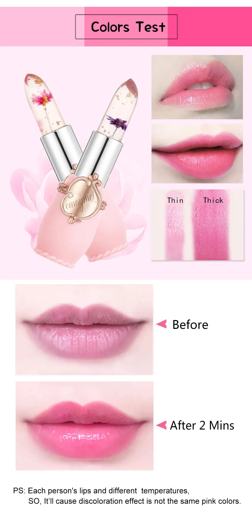 ( ৩ পিসের সেট ) Jelly Dried Flower Color Changing Lip Balm
