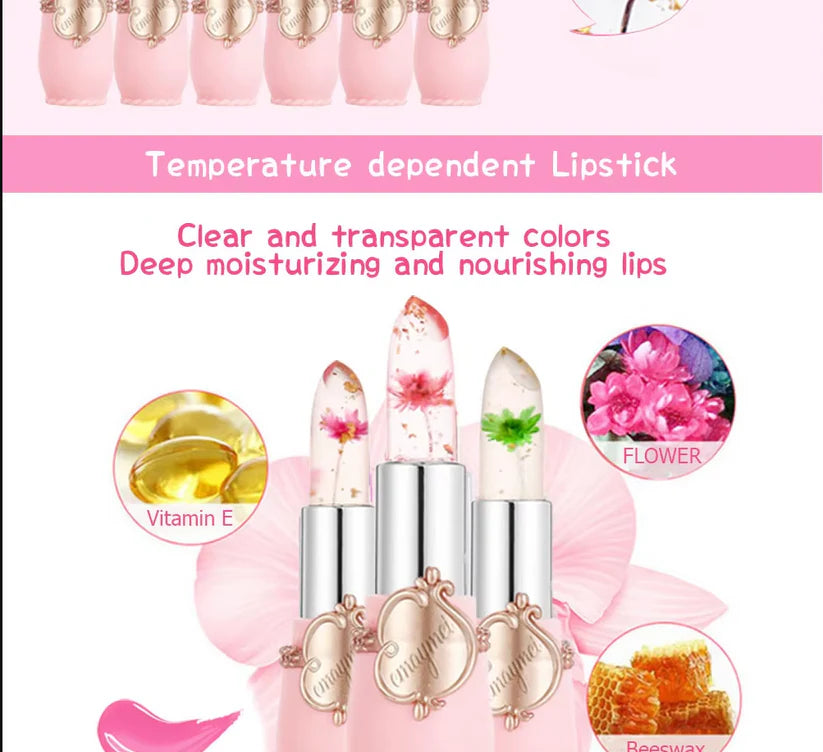 ( ১ পিস) Jelly Dried Flower Color Changing Lip Balm with FREE Lip Liner